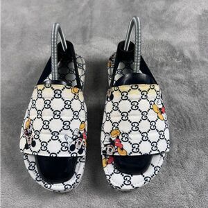 Women’s Sandals US 8 MX 25 Mickey GG Print Platform Slingback White Black